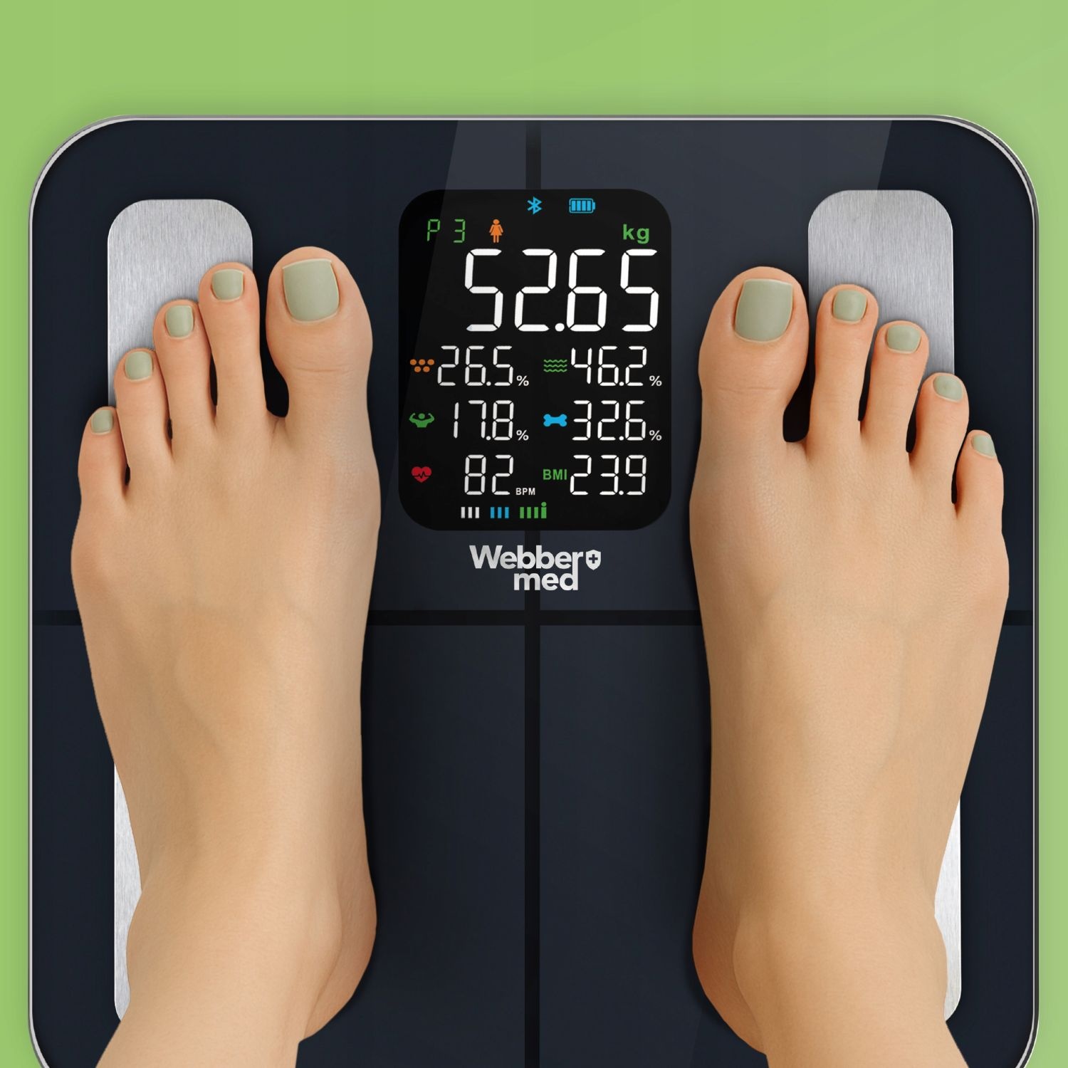 Webber Med Slimme Badkamerweegschaal IF1320C - Met Hartslagmeting