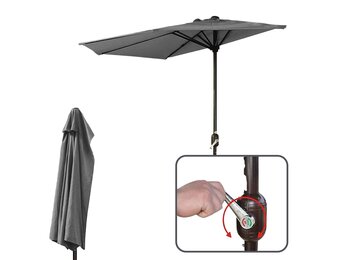 GARDENSELECT Wandparasol 2,7m Grijs - Creëer direct schaduw aan je muur