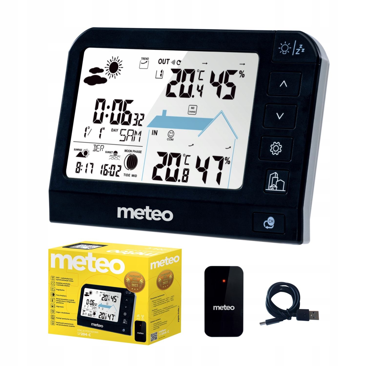 METEO SP204 Weerstation - Met Buitensensor en DCF-Klok