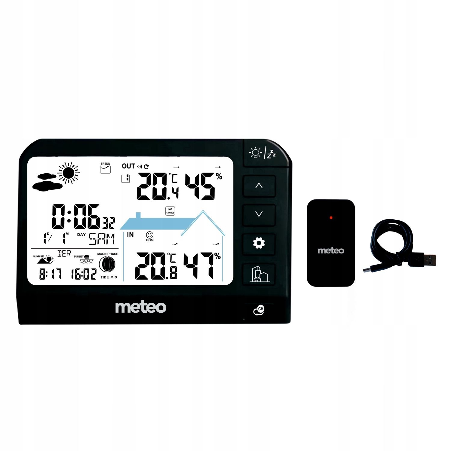 METEO SP204 Weerstation - Met Buitensensor en DCF-Klok