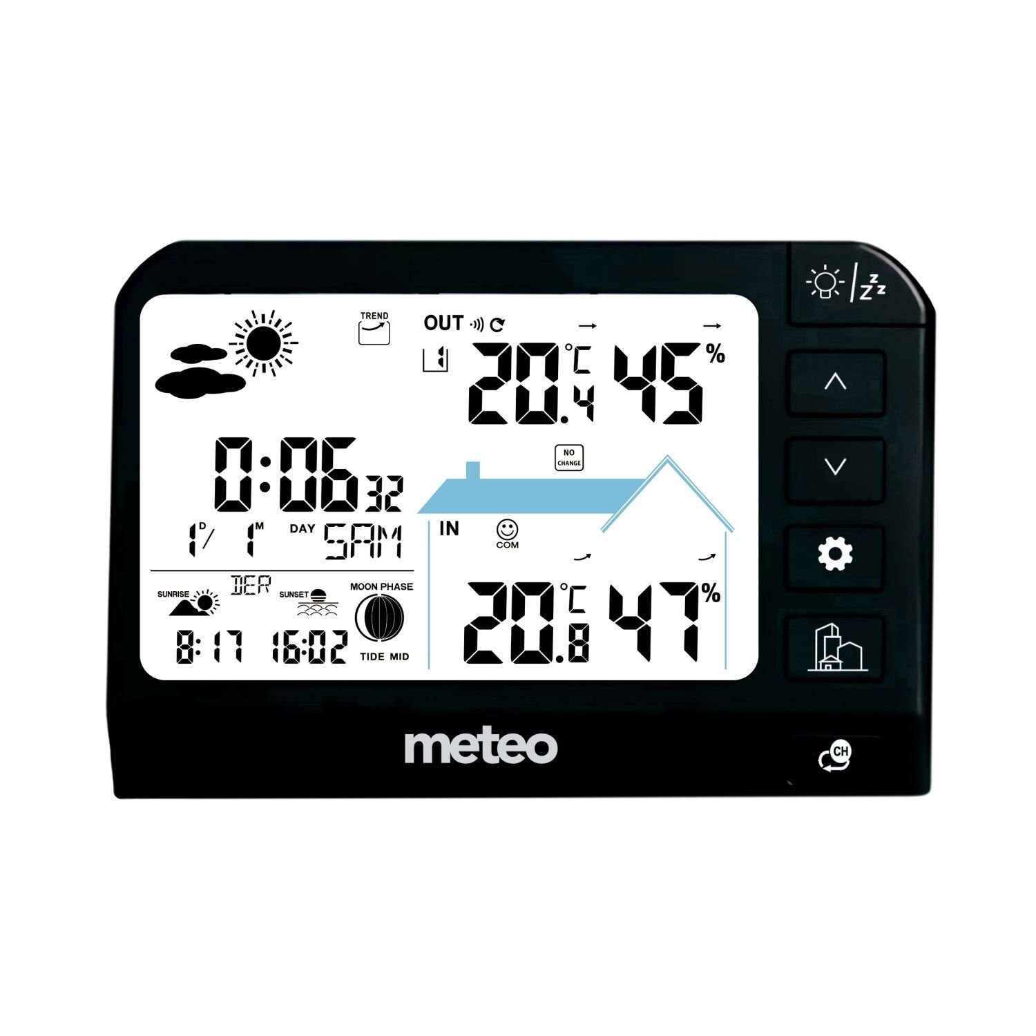 METEO SP204 Weerstation - Met Buitensensor en DCF-Klok