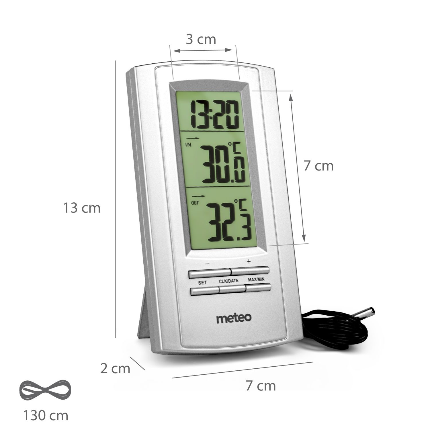METEO SP0SN Weerstation - Binnen- en buitentemperatuur met kabelsonde