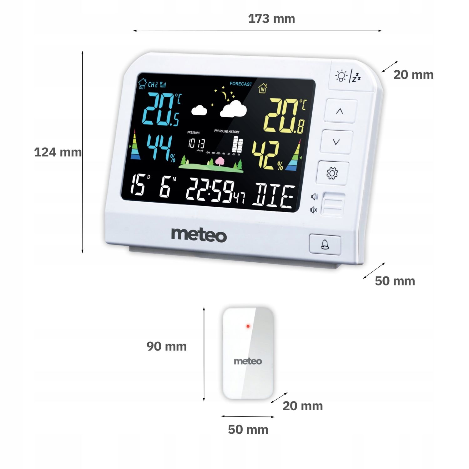 METEO Weerstation SP205 - Nauwkeurig weerstation met buitensensor
