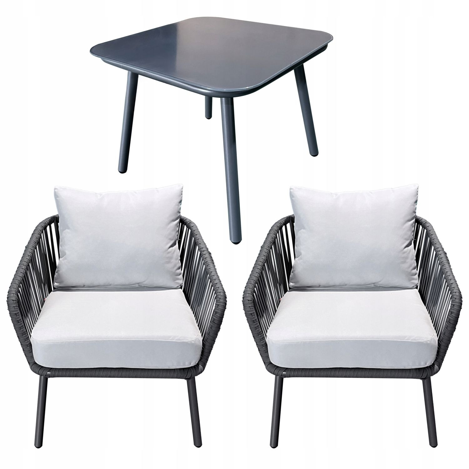 NUFORMA Tuinset - 2 Technorattan Loungefauteuils - Roestvrij Aluminium