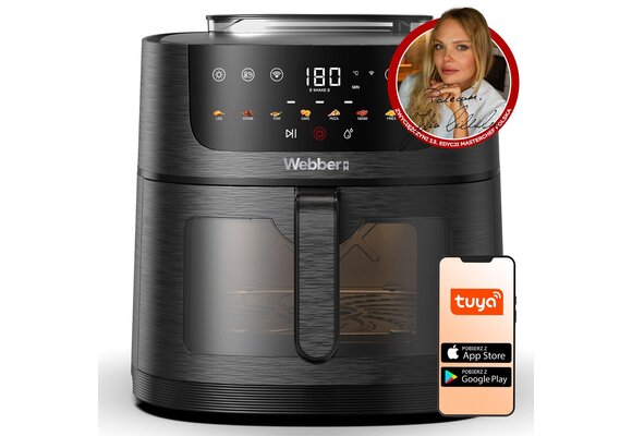 Webber AF800 Heteluchtfriteuse - 8 Liter met Wi-Fi en Kijkvenster