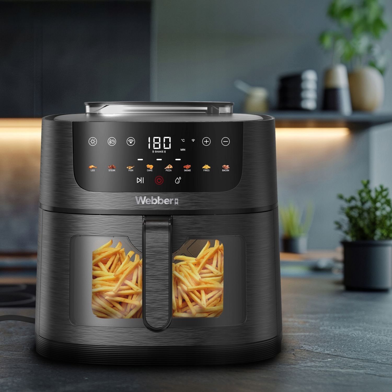 Webber AF800 Heteluchtfriteuse - 8 Liter met Wi-Fi en Kijkvenster