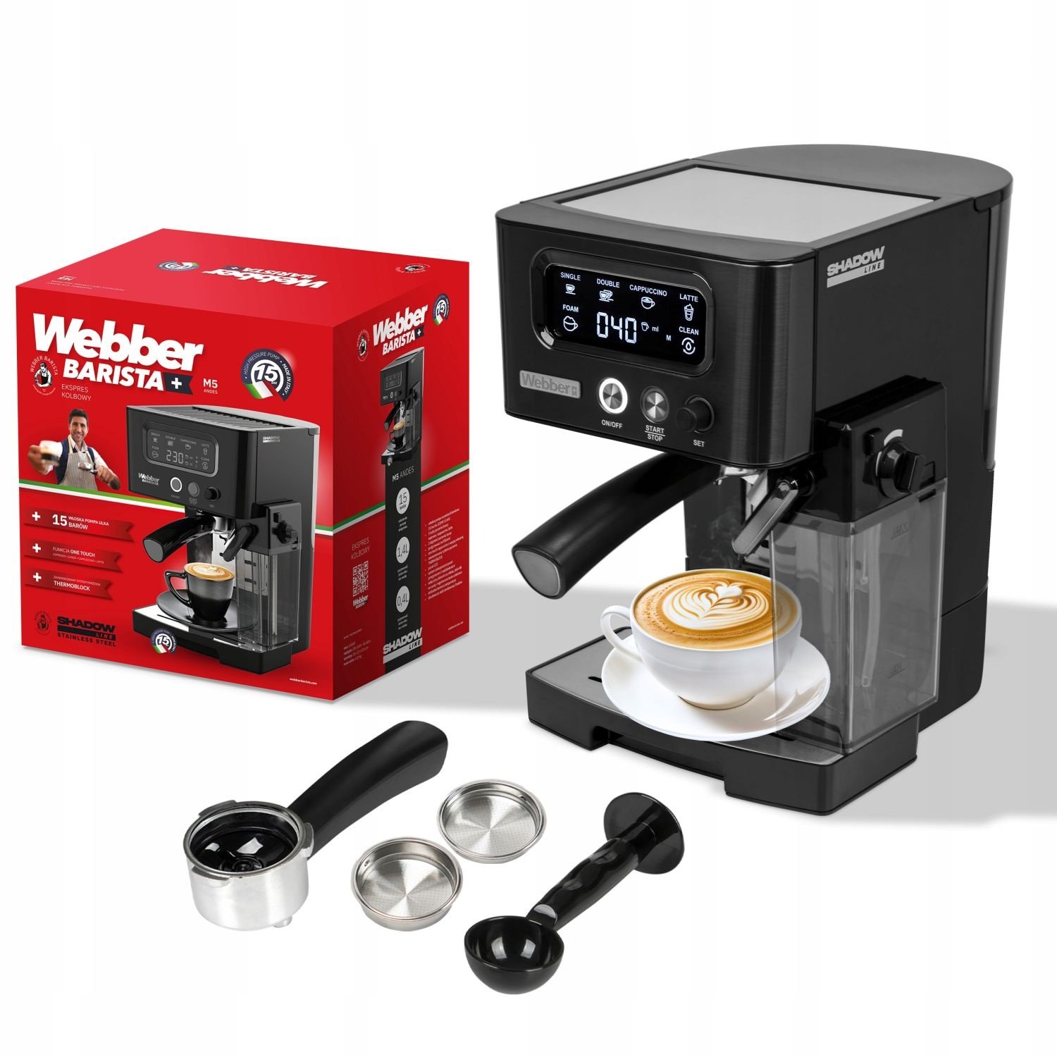 Webber Barista M5 ANDES - Professionele Espressomachine 15 Bar