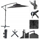 GARDENSELECT Zweefparasol 2,7 m - Kantelbaar & Stevig Grijs