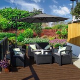 GARDENSELECT Zweefparasol 2,7 m - Kantelbaar & Stevig Grijs