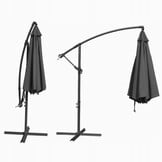 GARDENSELECT Zweefparasol 2,7 m - Kantelbaar & Stevig Grijs