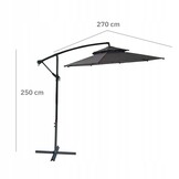 GARDENSELECT Zweefparasol 2,7 m - Kantelbaar & Stevig Grijs