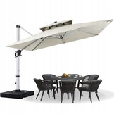 GARDENSELECT Zweefparasol XXXL VADA Ecru - 360° Draaibaar - 3m
