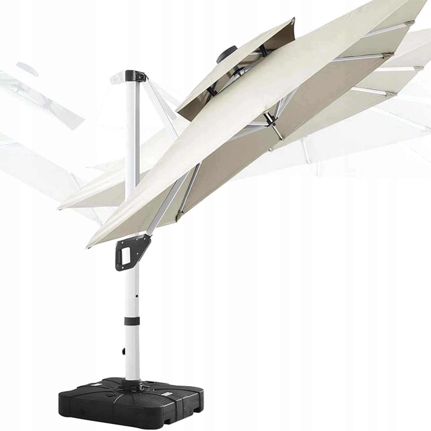 GARDENSELECT Zweefparasol XXXL VADA Ecru - 360° Draaibaar - 3m