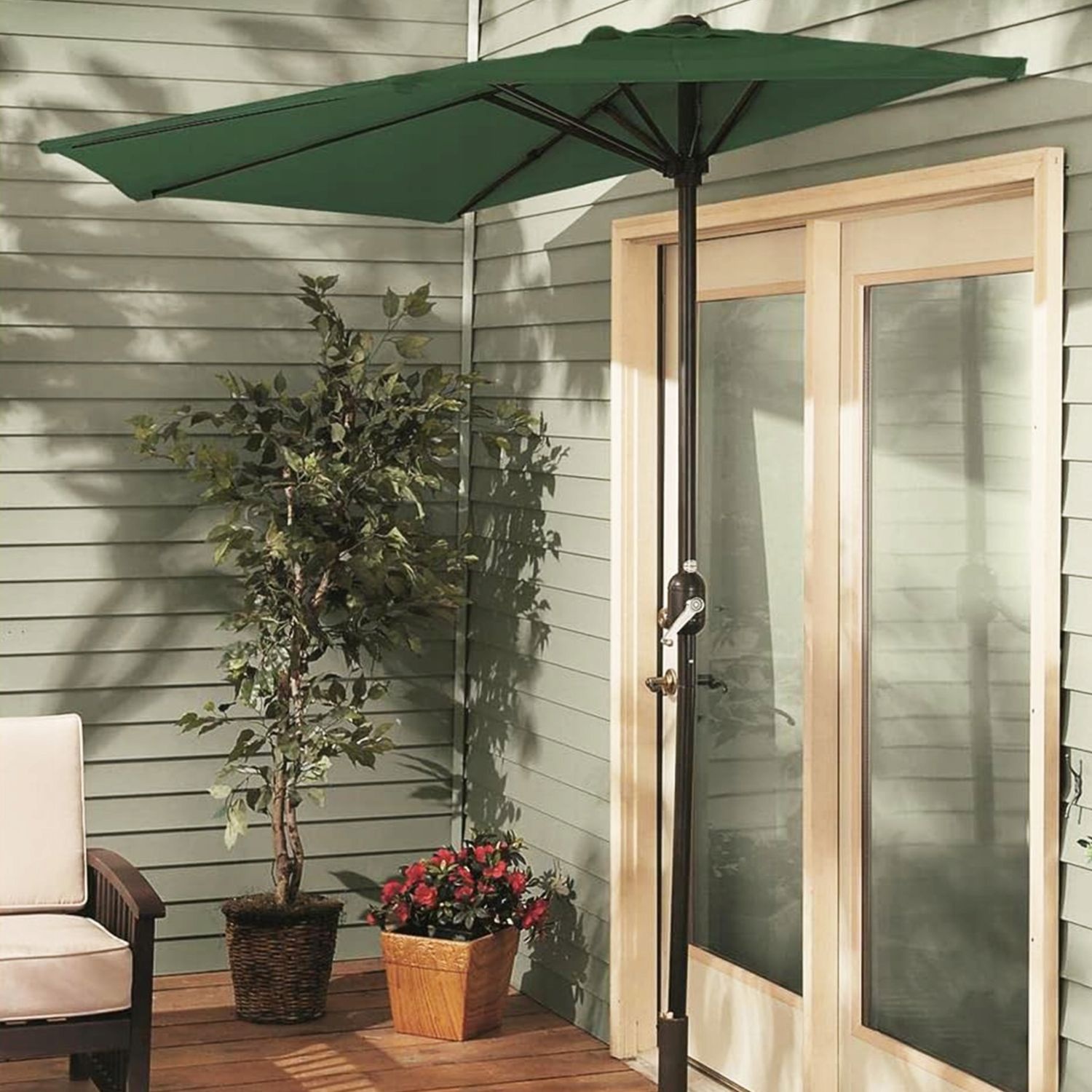 GARDENSELECT Wandparasol 2,7m - Ruime schaduw met handige zwengel
