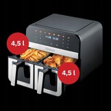 Webber AF900 Heteluchtfriteuse - 9L dubbele kom en kijkvenster