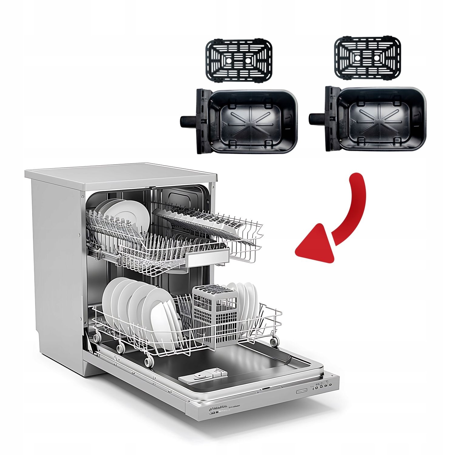 Webber AF900 Heteluchtfriteuse - 9L dubbele kom en kijkvenster