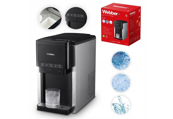 WEBBER IJsblokjesmachine 3-in-1 - Waterdispenser en IJscrusher