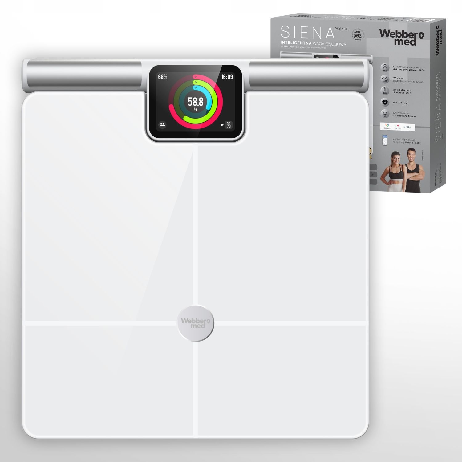 Webber Med SIENA PS636 Slimme Weegschaal - Analyse van 57 Parameters