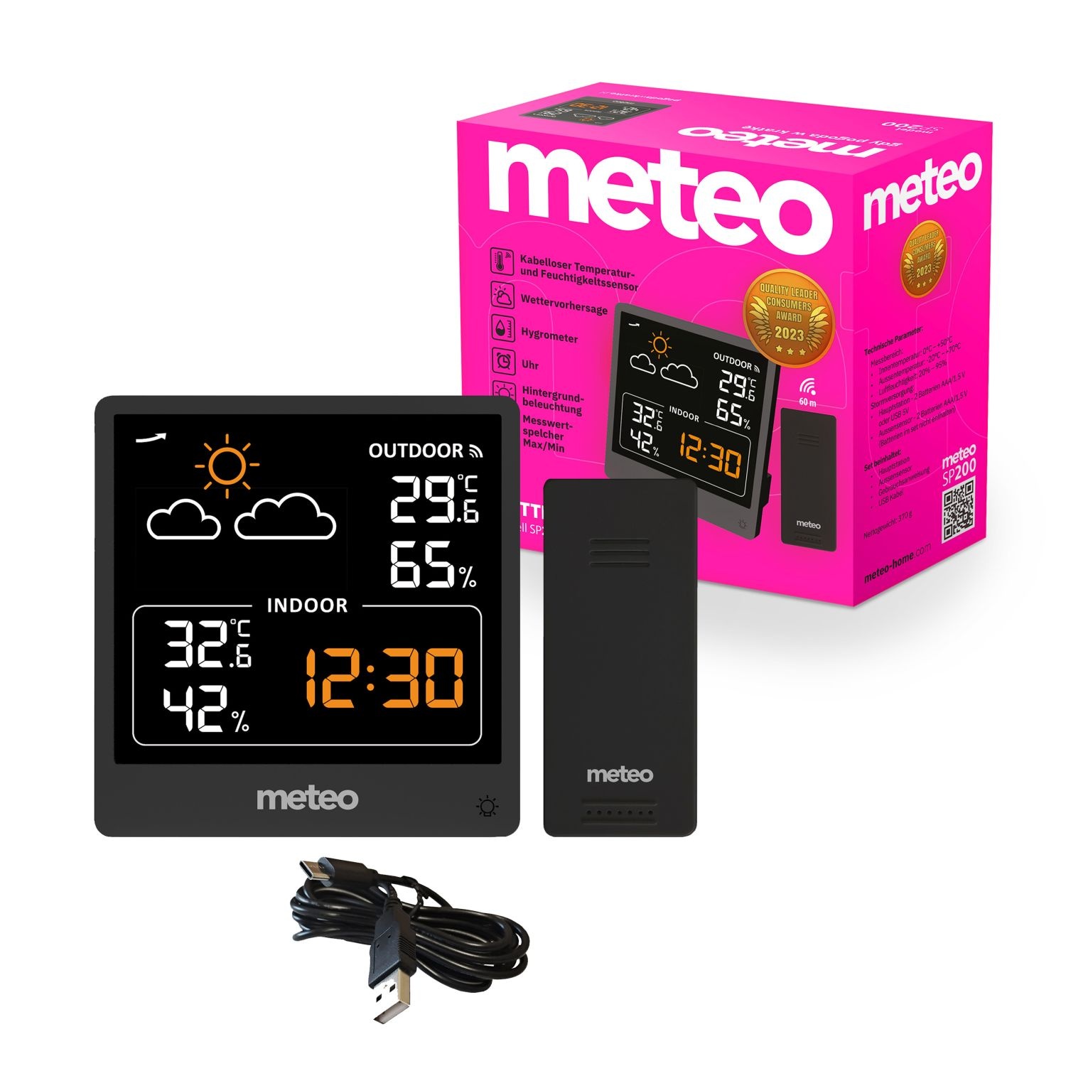 METEO Weerstation SP200 - Met DCF klok en weersvoorspelling