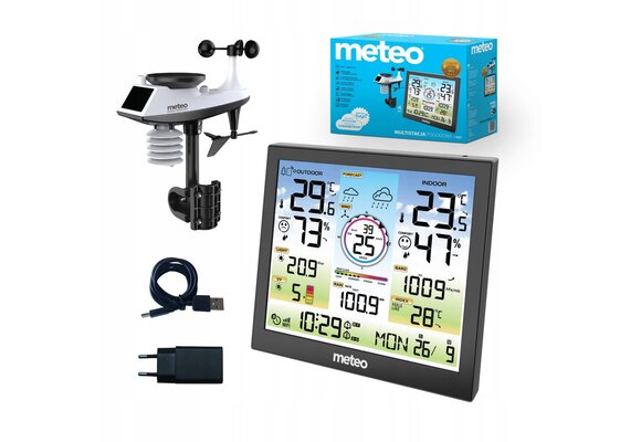 METEO Weerstation SP601 - Slim 6-in-1 weerstation met wind en regen