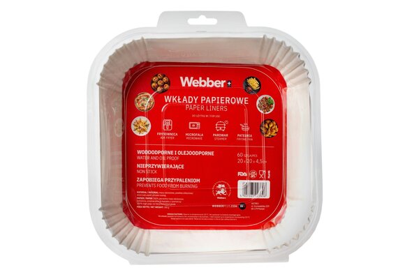 Webber Papieren Airfryer Liners 20x20 - 60 stuks - Voor een schone mand