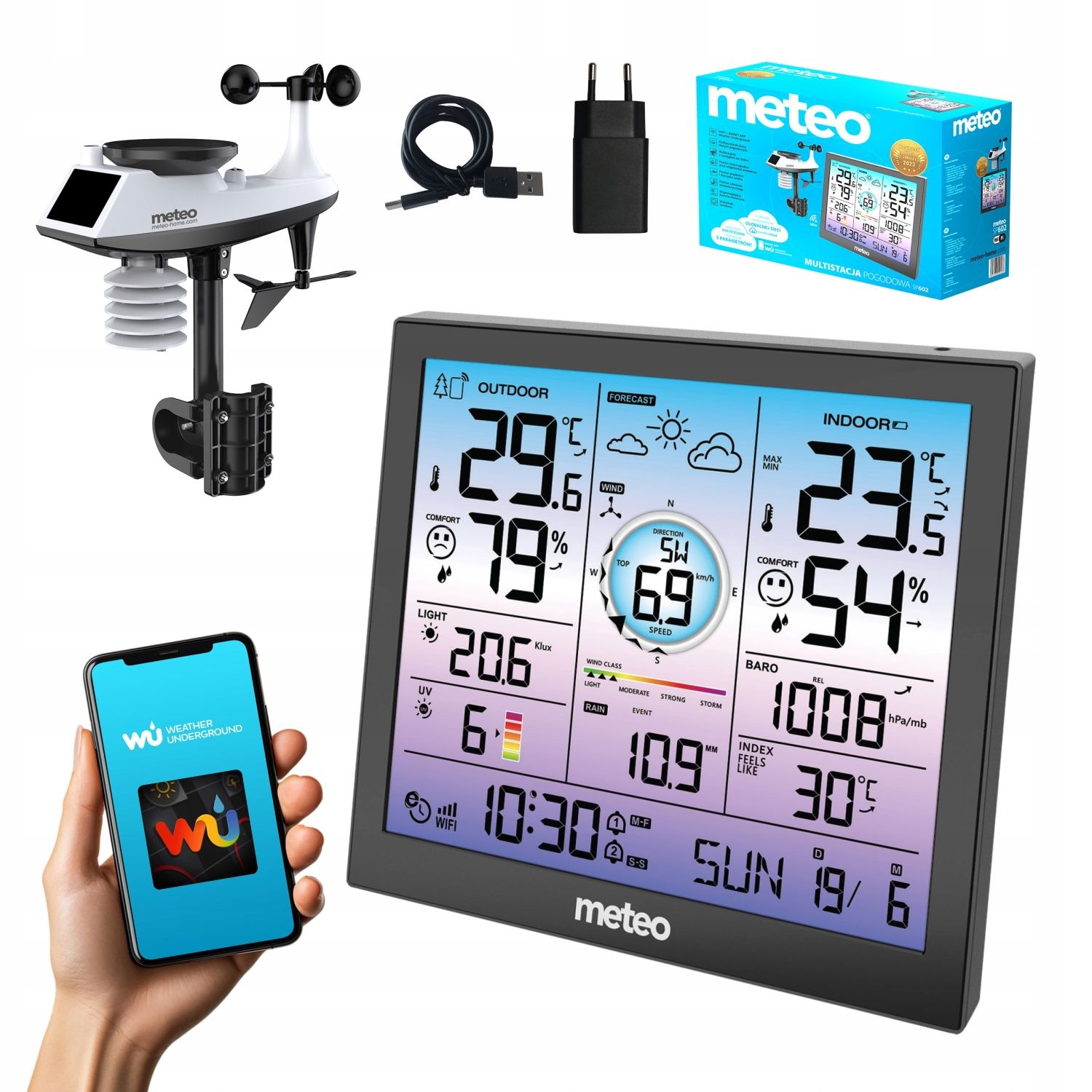 METEO SP602 Draadloos Weerstation - Met Wi-Fi en App-ondersteuning