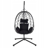 NUFORMA City Hangstoel - Handgevlochten Ei met Luxe Kussens