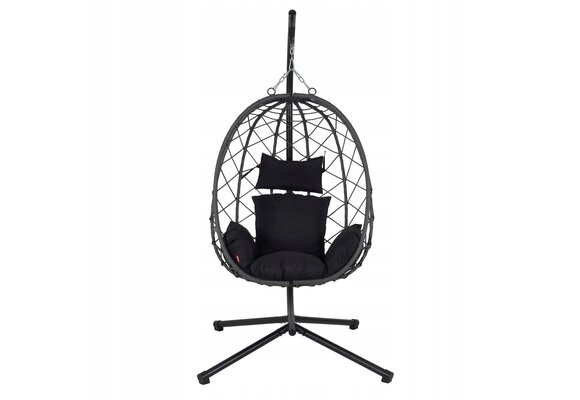 NUFORMA City Hangstoel - Handgevlochten Ei met Luxe Kussens