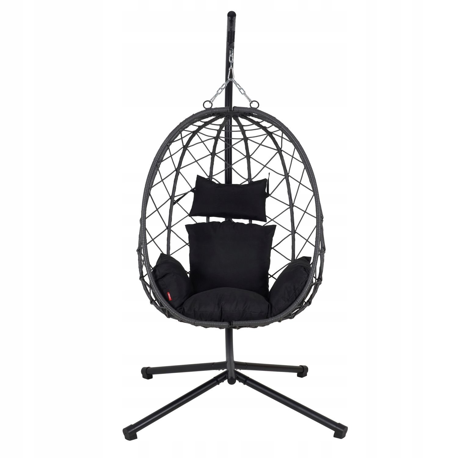 NUFORMA City Hangstoel - Handgevlochten Ei met Luxe Kussens