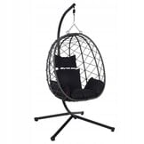 NUFORMA City Hangstoel - Handgevlochten Ei met Luxe Kussens