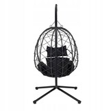 NUFORMA City Hangstoel - Handgevlochten Ei met Luxe Kussens