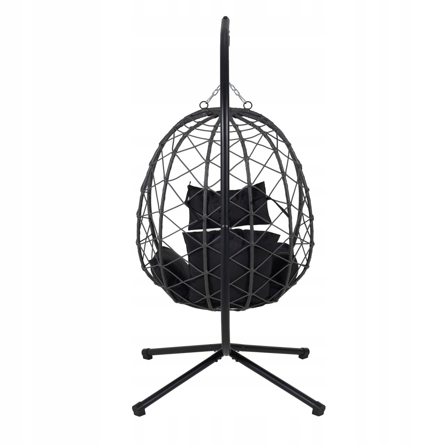 NUFORMA City Hangstoel - Handgevlochten Ei met Luxe Kussens