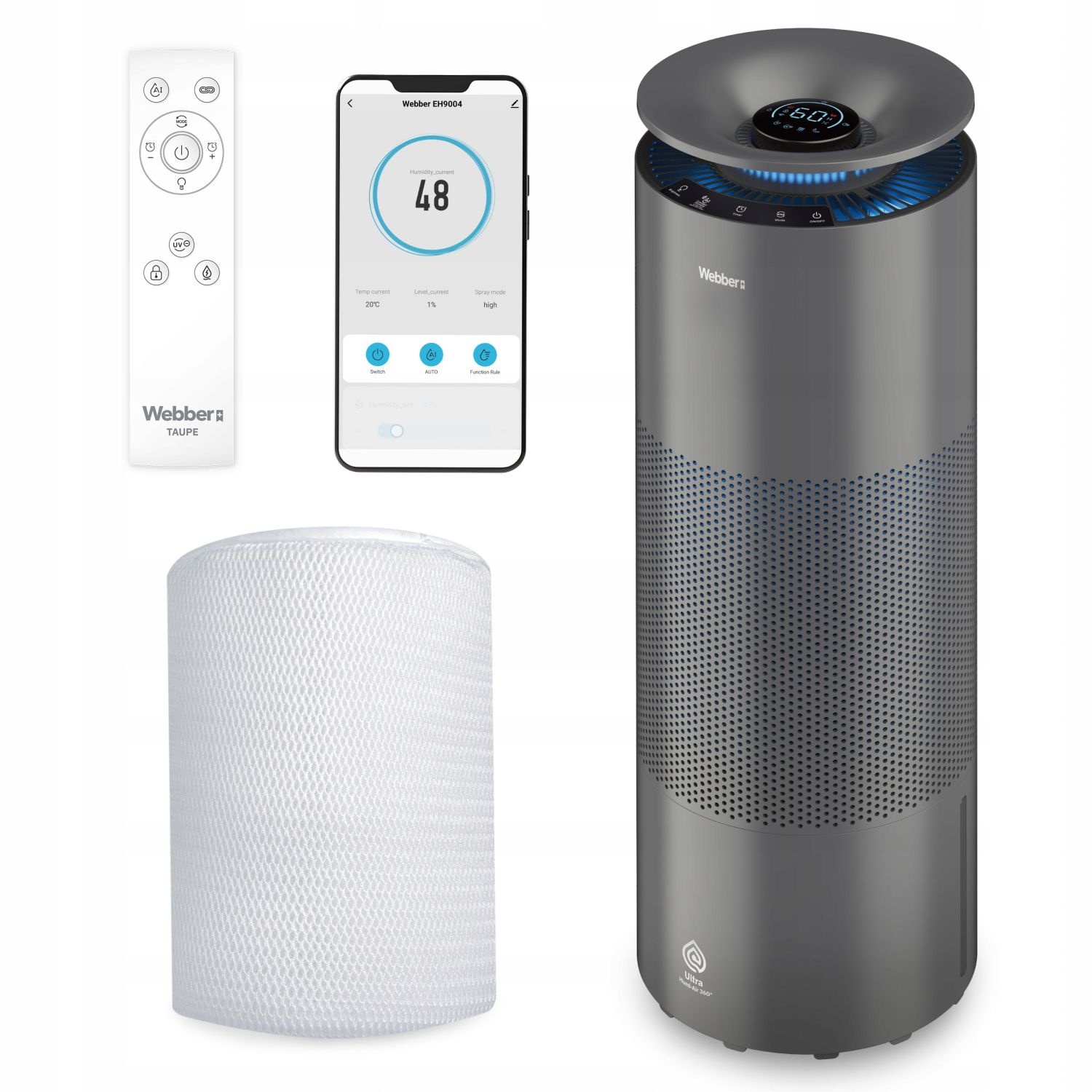 Webber Verdampingsluchtbevochtiger EH9004 - Voor ruimtes tot 105 m2