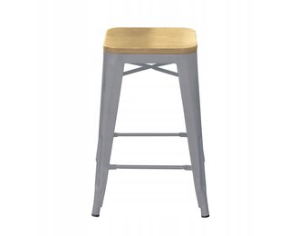 NUFORMA Barkruk Loftstijl - Zilver met Geïmpregneerd Grenenhout