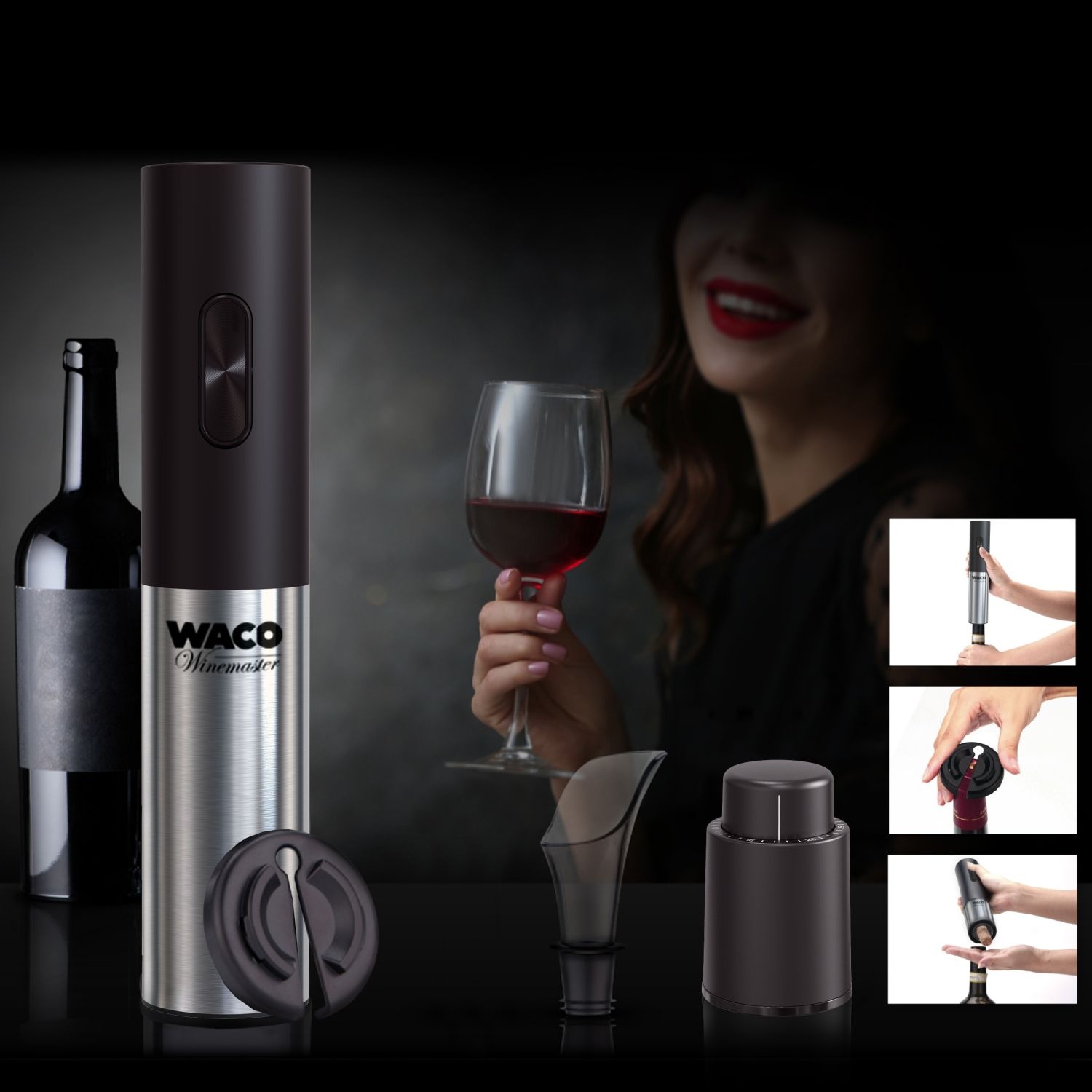 Waco OW7 Automatische Kurkentrekker - Opent elke wijnfles in 8 seconden