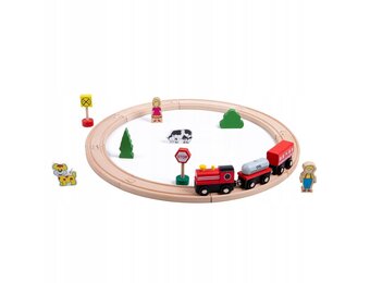 PAN PATYK Houten Treinset 20-delig - Stimuleert Creativiteit & Motoriek