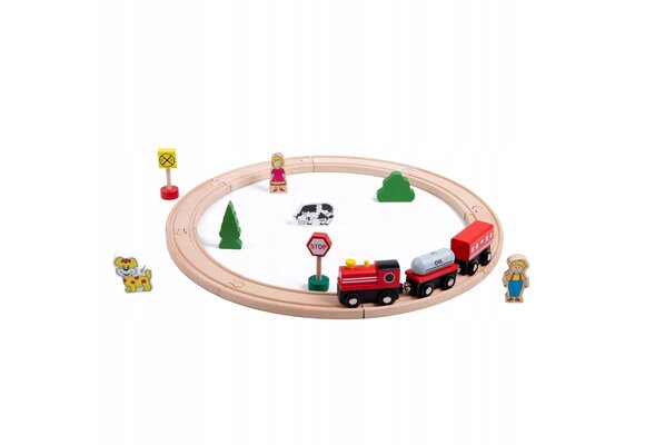 PAN PATYK Houten Treinset 20-delig - Stimuleert Creativiteit & Motoriek