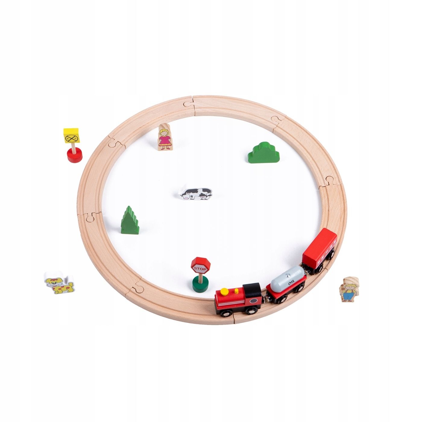 PAN PATYK Houten Treinset 20-delig - Stimuleert Creativiteit & Motoriek