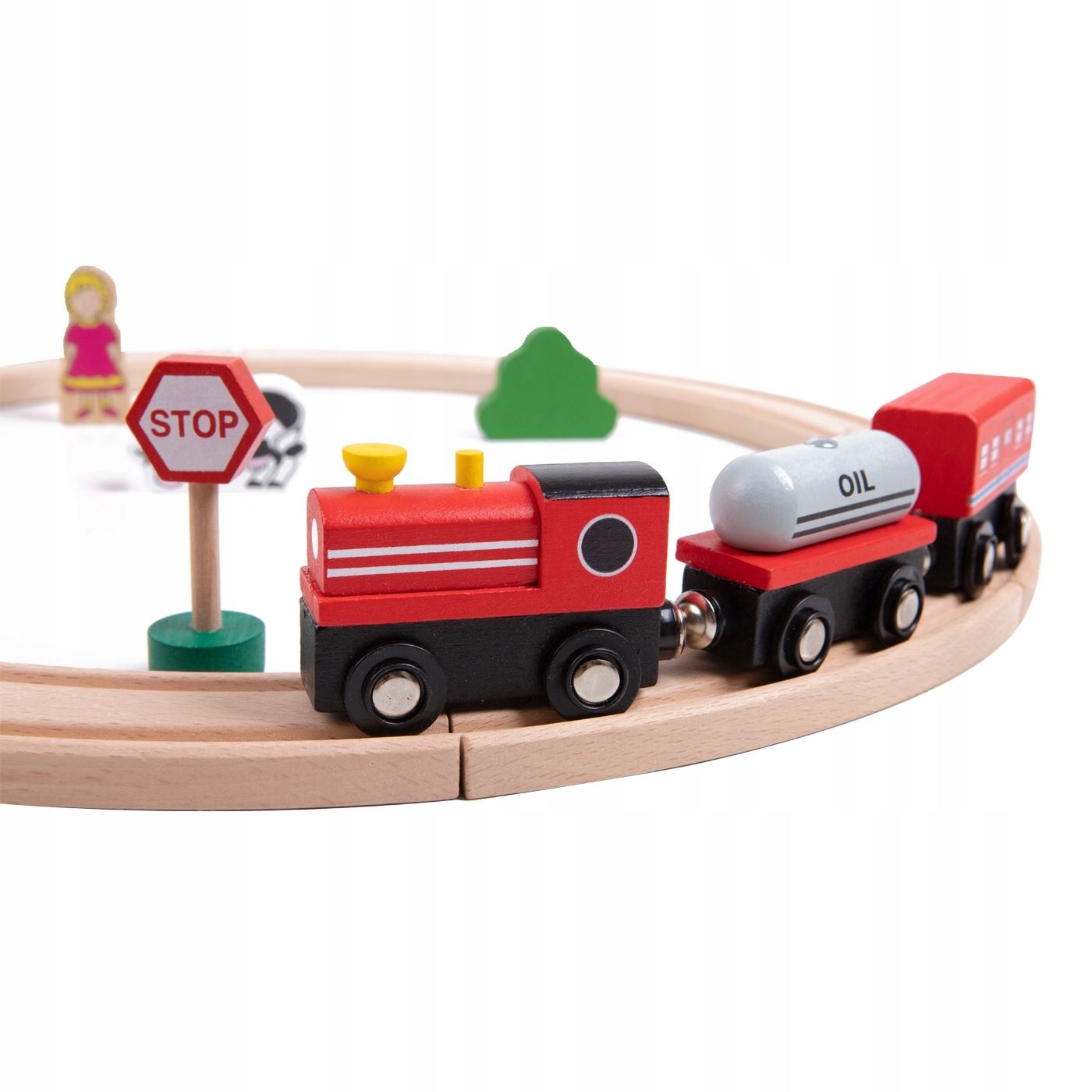 PAN PATYK Houten Treinset 20-delig - Stimuleert Creativiteit & Motoriek