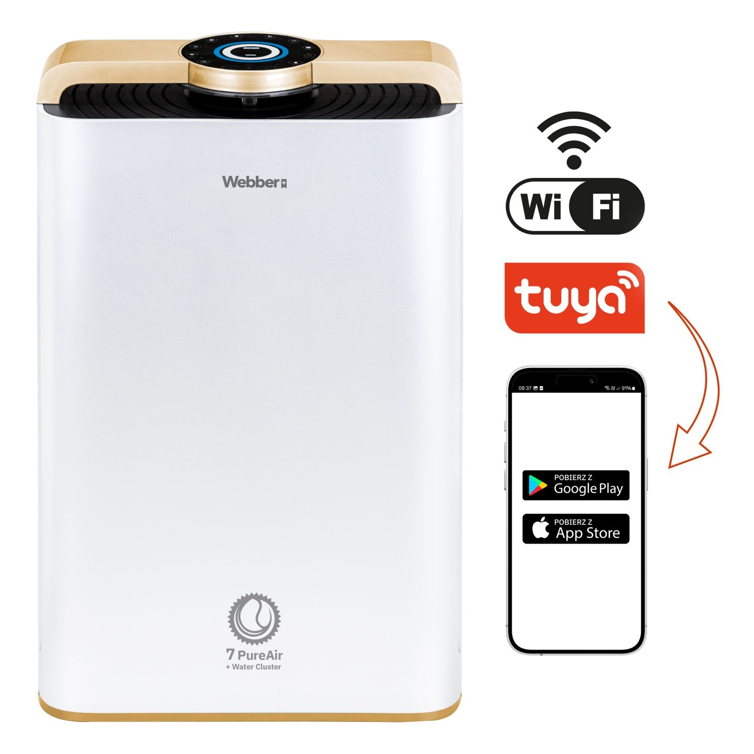 Webber AP9700 Luchtreiniger - Schone lucht voor ruimtes tot 65 m²