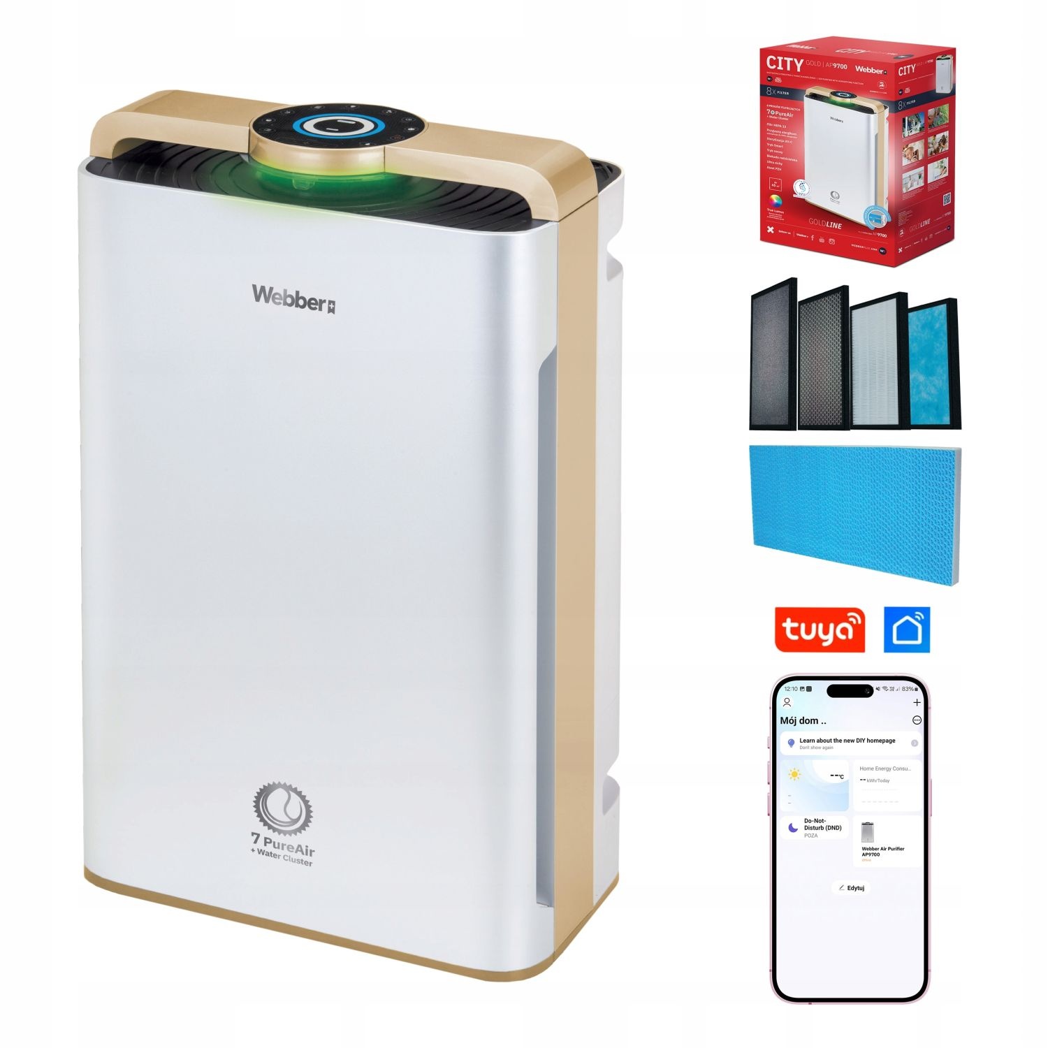 Webber AP9700 Luchtreiniger - Schone lucht voor ruimtes tot 65 m²