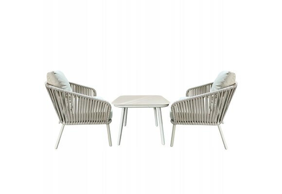 NUFORMA Tuinmeubelset Beige - Weerbestendig Aluminium en Technorattan