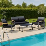 GARDENSELECT Technorattan Tuinmeubelset Miami Sunset - Luxe Lounge Set