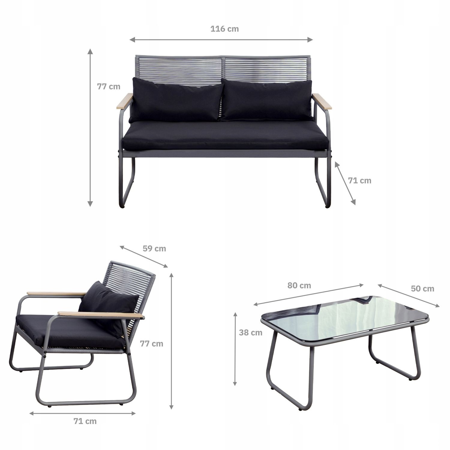 GARDENSELECT Technorattan Tuinmeubelset Miami Sunset - Luxe Lounge Set