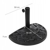 NUFORMA Parasolvoet Halfrond 9 kg - Ruimtebesparend voor Balkon