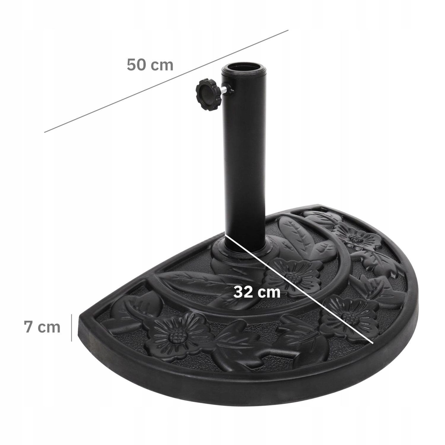 NUFORMA Parasolvoet Halfrond 9 kg - Ruimtebesparend voor Balkon