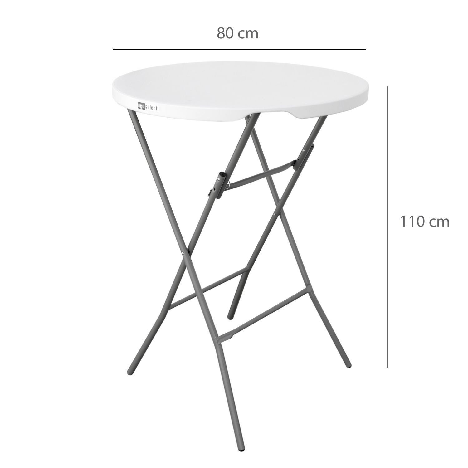 GARDENSELECT Nuforma statafel Ø 80 cm - weerbestendig en opvouwbaar