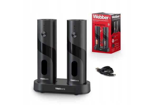 WEBBER Elektrische Peper- en Zoutmolens - Set van 2 USB Oplaadbaar