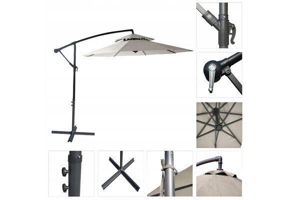 GARDENSELECT Zweefparasol 2,7m - Optimale Schaduw en Kantelbaar Doek