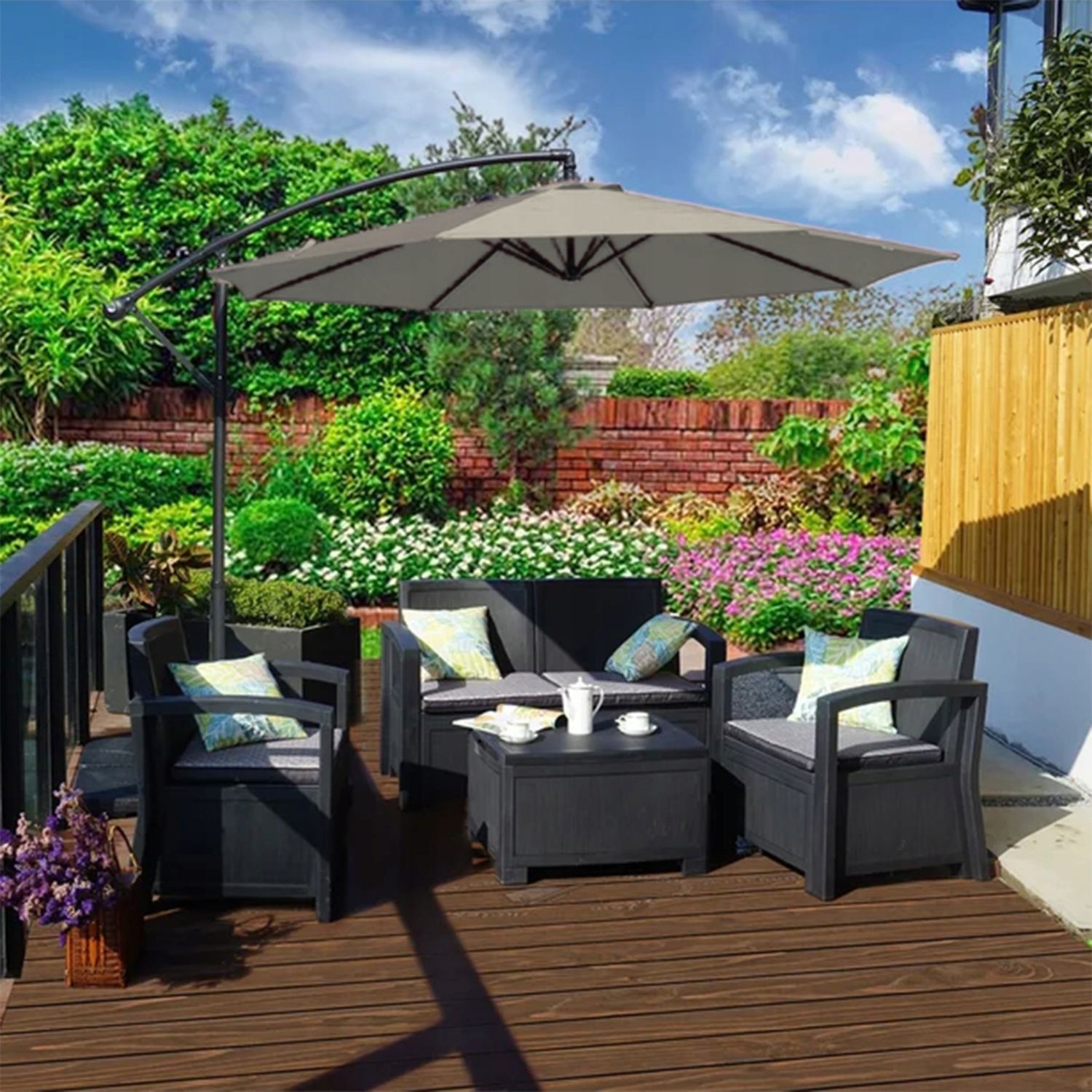 GARDENSELECT Zweefparasol 2,7m - Optimale Schaduw en Kantelbaar Doek